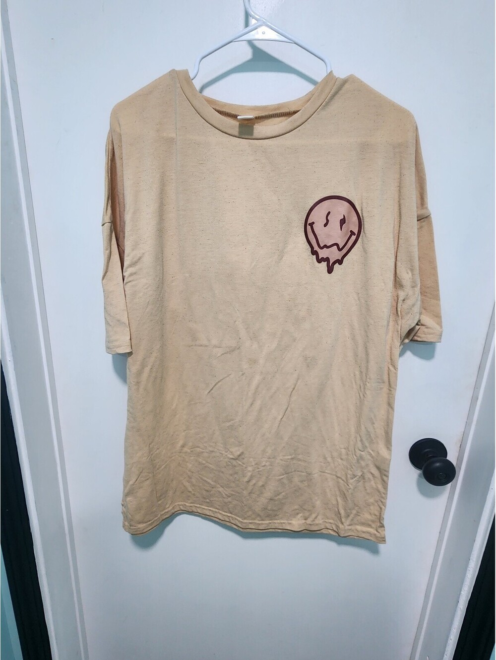 Romwe Beige Graphic Print T-Shirt